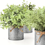 S Potted Artificial Eucalyptus Tree, Galvanized Flower Pot Desktop Center Decoration Suitable for... - House Of Avana