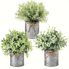 S Potted Artificial Eucalyptus Tree, Galvanized Flower Pot Desktop Center Decoration Suitable for... - House Of Avana