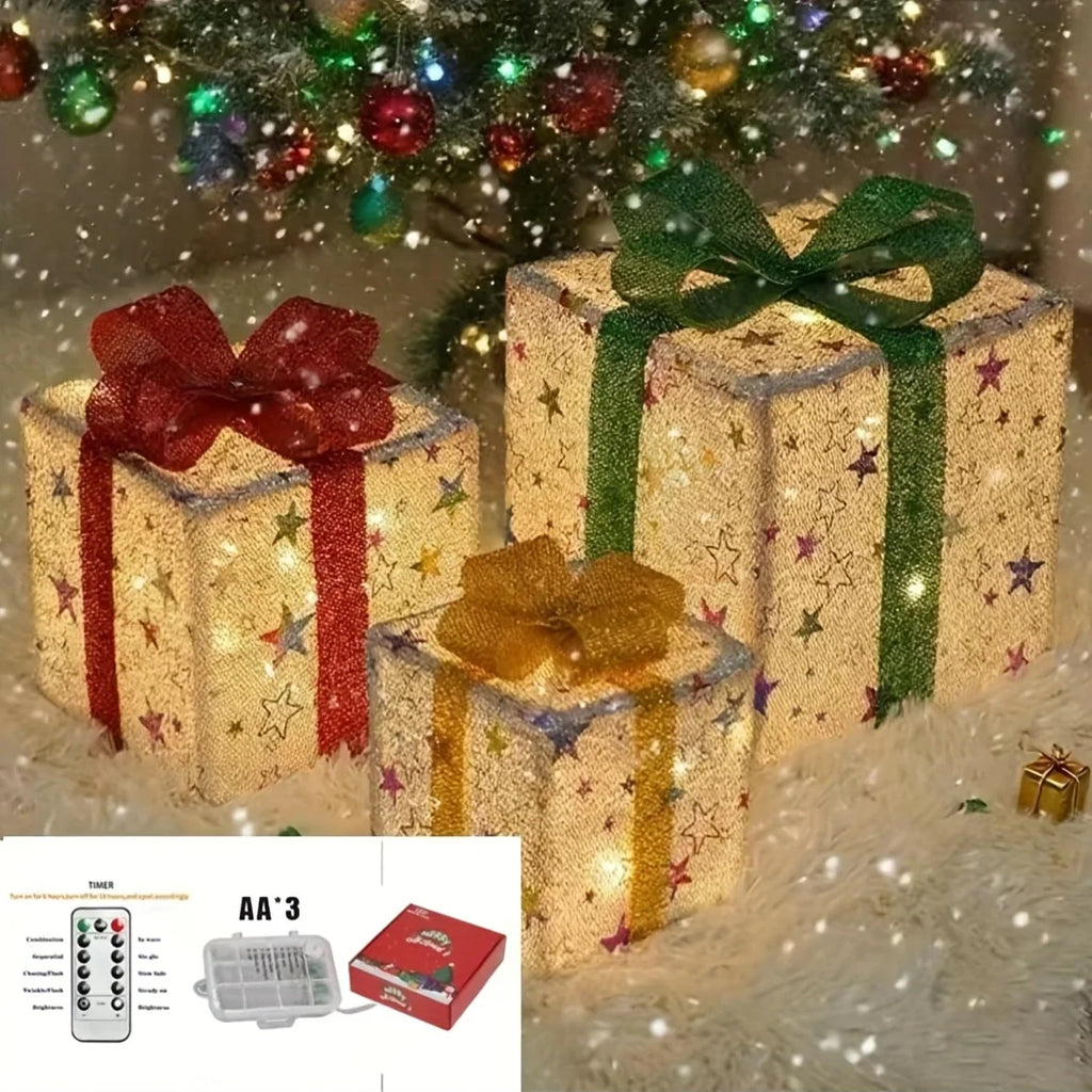 Glass Box Decoration with Warm Glowing Winter Tree Scene - House Of Avana