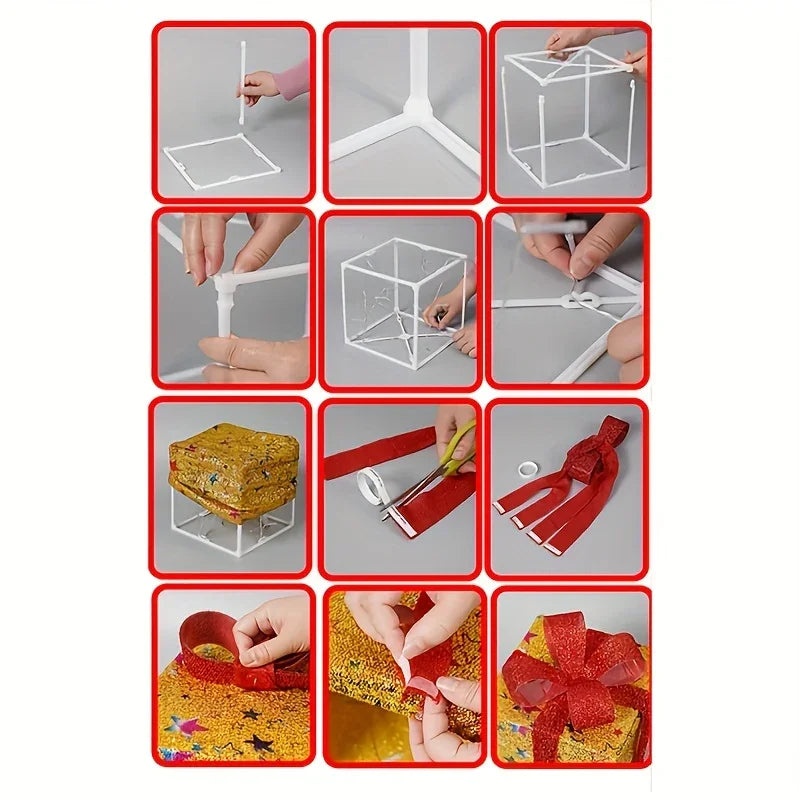 Glass Box Decoration with Warm Glowing Winter Tree Scene - House Of Avana