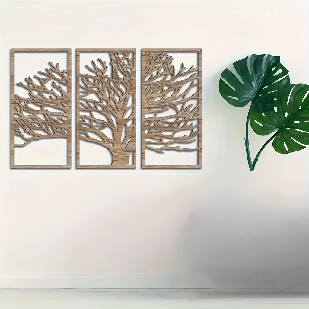 Wall Art - Tree Life Wooden Hanging, side view - House Of Avana
