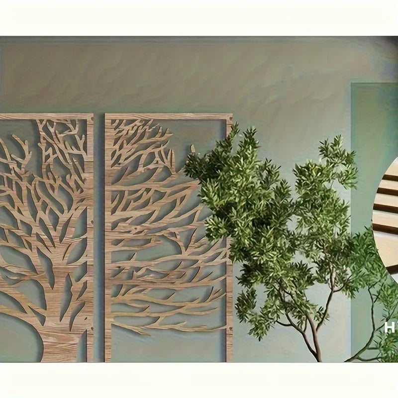 Wall Art - Tree Life Wooden Hanging, top view - House Of Avana