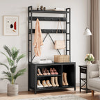 5-in-1 Entryway Hall Tree Organizer with Bench - Heavy-duty Shoe Storage Cabinet, Hooks, Drawers & Top... - House Of Avana