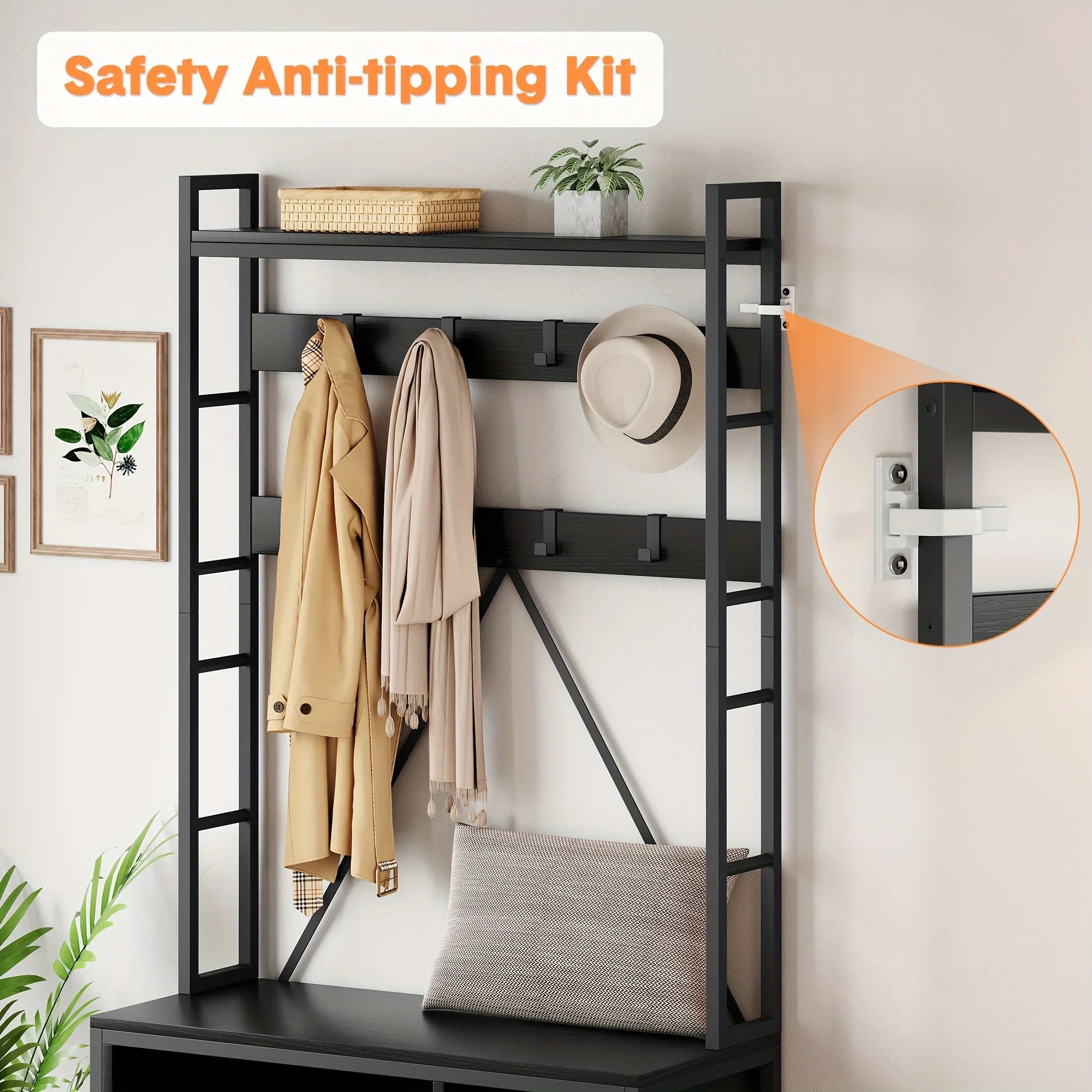 5-in-1 Entryway Hall Tree Organizer with Bench - Heavy-duty Shoe Storage Cabinet, Hooks, Drawers & Top... - House Of Avana