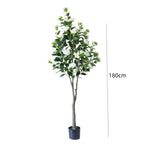 S Artificial Camellia Tree with Realistic Trunk, Leaves, Flowers & Planter - 149.35cm/179.83cm Indoor... - House Of Avana