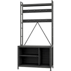Industrial Modern Hall Tree with Bench - Heavy-duty Freestanding Entryway Storage Cabinet with Coat... - House Of Avana