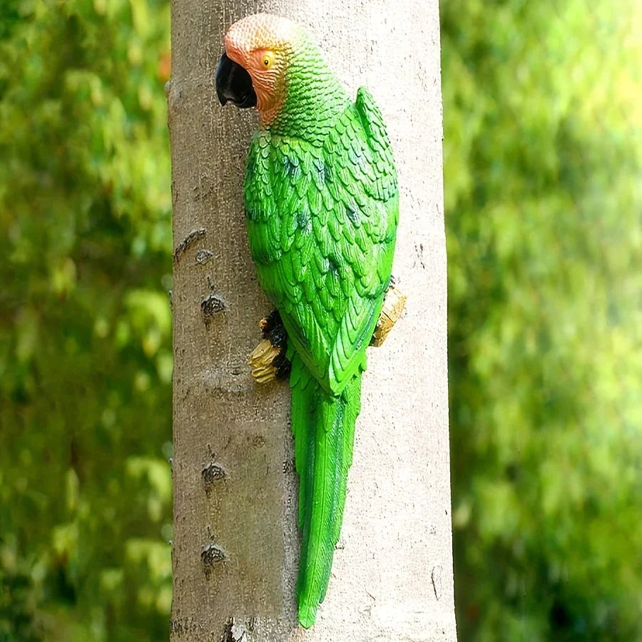 Garden Hanging Tree Parrot Design Outdoor Statue - House Of Avana