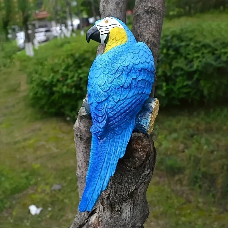 Garden Hanging Tree Parrot Design Outdoor Statue - House Of Avana