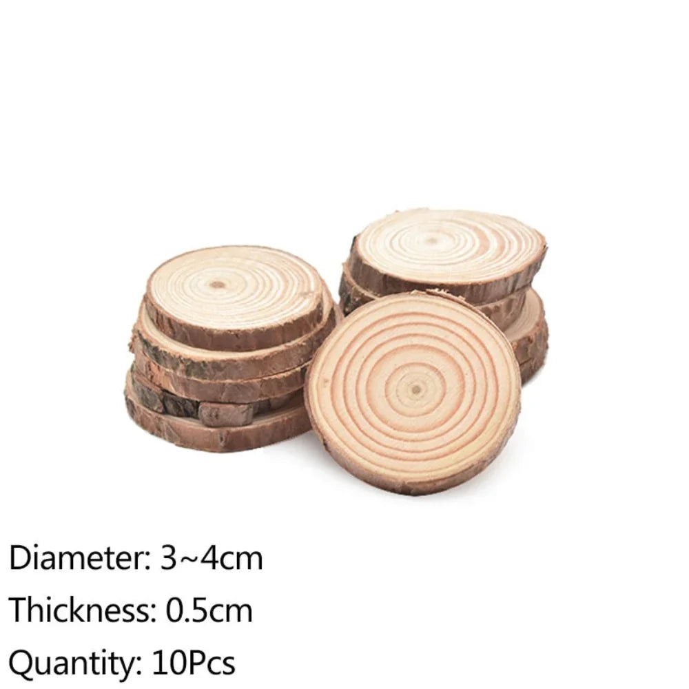 Pine Wood Coasters with Natural Tree Bark Round Circles, side view - House Of Avana