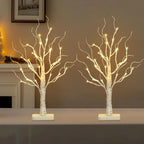 Birch Tree Led Lights 4-pack, Battery Operated Wooden String Lights, back view - House Of Avana