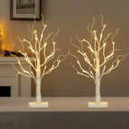 Birch Tree Led Lights 4-pack, Battery Operated Wooden String Lights - House Of Avana