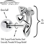 Trippy Mushroom Trio Barbell Tongue Ring