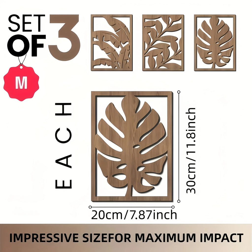 Wall Panel - Tropical Large Leaf Decor, side view - House Of Avana
