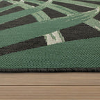 Tropical Outdoor Rug Ostende Palm Trees - Black Green RugYourHome