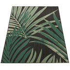 Tropical Outdoor Rug Ostende Palm Trees - Black Green RugYourHome