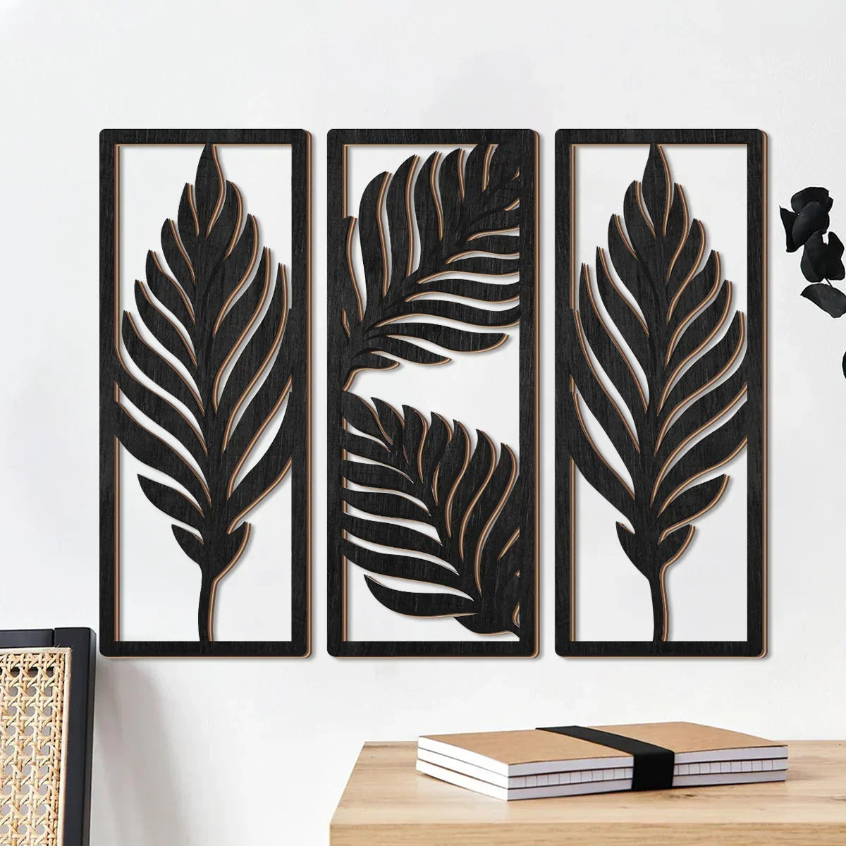 Wall Decor - Tropical Wooden Black, detail shot - House Of Avana