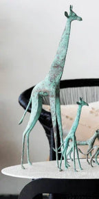 Tuareg Brass Giraffes Figurines Kanju Interiors