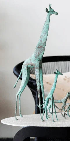Tuareg Brass Giraffes Figurines Kanju Interiors