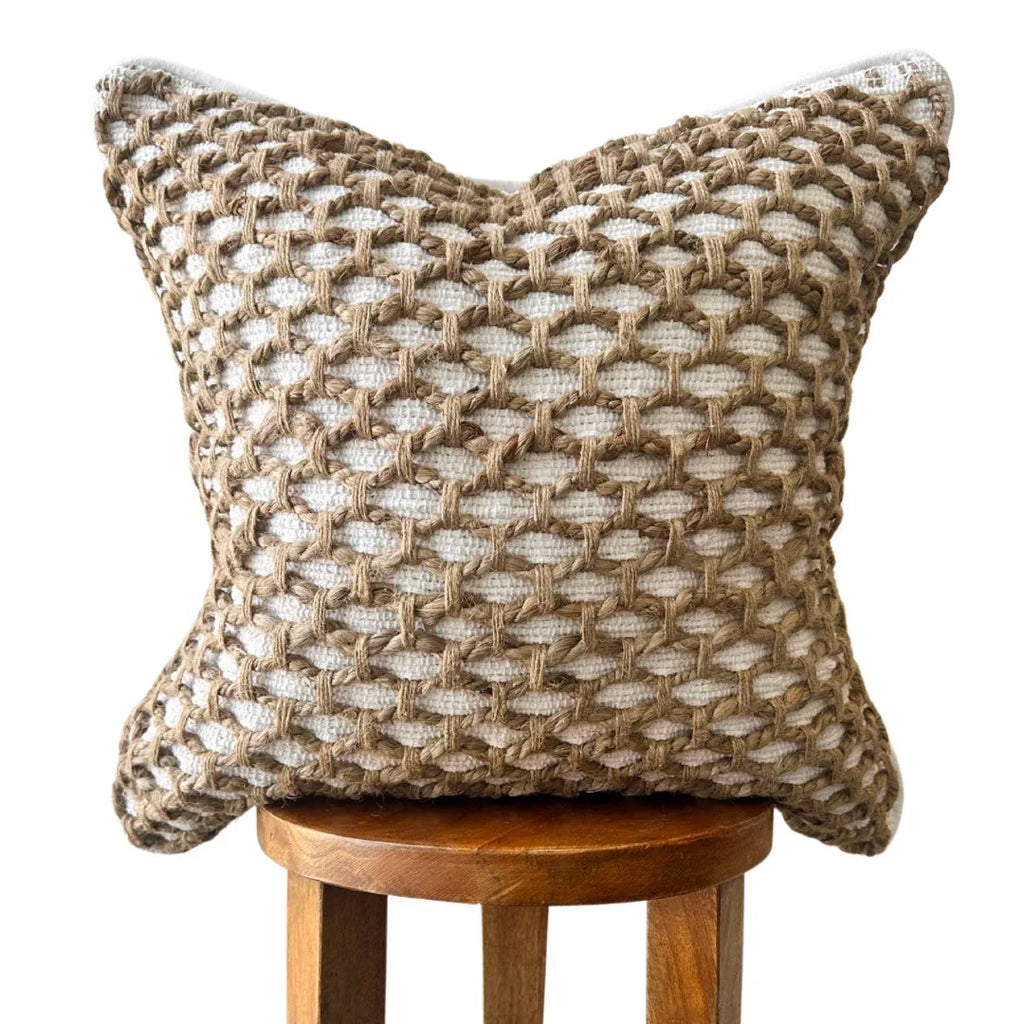 Tuban Pillow Cover – Neutral Textured Boho Accent Pillow