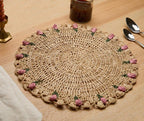 Tulip Floral Placemats – Hand-Crocheted Raffia Palm Floral Placemats – Spring Table Decor Payton James