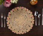 Tulip Floral Placemats – Hand-Crocheted Raffia Palm Floral Placemats – Spring Table Decor Payton James