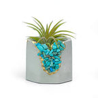 Turquoise Synthetic Geode Planter with Unique Layered Design, detail shot - House Of Avana
