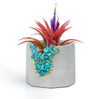 Turquoise Synthetic Geode Planter with Unique Layered Design, lifestyle image - House Of Avana