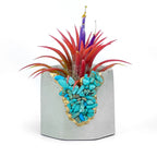 Turquoise Synthetic Geode Planter with Unique Layered Design, top view - House Of Avana