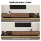 Walnut - Coloured Width - Adjustable TV Cabinet with Modern Design - Ideal for Living Rooms (78.7inch/200cm - 130inch/330.1cm x 15.7inch/40cm x 13.8inch/35cm) House Of Avana