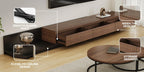 Walnut - Coloured Width - Adjustable TV Cabinet with Modern Design - Ideal for Living Rooms (78.7inch/200cm - 130inch/330.1cm x 15.7inch/40cm x 13.8inch/35cm) House Of Avana