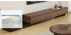 Walnut - Coloured Width - Adjustable TV Cabinet with Modern Design - Ideal for Living Rooms (78.7inch/200cm - 130inch/330.1cm x 15.7inch/40cm x 13.8inch/35cm) House Of Avana