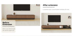 Walnut - Coloured Width - Adjustable TV Cabinet with Modern Design - Ideal for Living Rooms (78.7inch/200cm - 130inch/330.1cm x 15.7inch/40cm x 13.8inch/35cm) House Of Avana