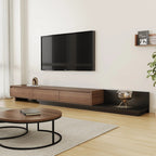 Walnut - Coloured Width - Adjustable TV Cabinet with Modern Design - Ideal for Living Rooms (78.7inch/200cm - 130inch/330.1cm x 15.7inch/40cm x 13.8inch/35cm) House Of Avana [[SKU:HOA-MSC-003]]