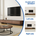 Walnut - Coloured Width - Adjustable TV Cabinet with Modern Design - Ideal for Living Rooms (78.7inch/200cm - 130inch/330.1cm x 15.7inch/40cm x 13.8inch/35cm) House Of Avana