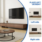 Walnut - Coloured Width - Adjustable TV Cabinet with Modern Design - Ideal for Living Rooms (78.7inch/200cm - 130inch/330.1cm x 15.7inch/40cm x 13.8inch/35cm) House Of Avana [[SKU:HOA-MSC-003]]