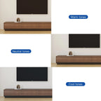 Walnut - Coloured Width - Adjustable TV Cabinet with Modern Design - Ideal for Living Rooms (78.7inch/200cm - 130inch/330.1cm x 15.7inch/40cm x 13.8inch/35cm) House Of Avana