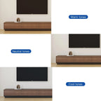 Walnut - Coloured Width - Adjustable TV Cabinet with Modern Design - Ideal for Living Rooms (78.7inch/200cm - 130inch/330.1cm x 15.7inch/40cm x 13.8inch/35cm) House Of Avana [[SKU:HOA-MSC-003]]