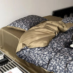 Twilight Zone Silky Tencel Bedding Set / White + Gray Ever Lasting