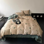Twilight Zone Silky Tencel Bedding Set / White + Gray Ever Lasting