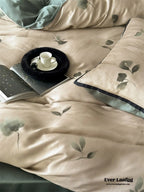 Twilight Zone Silky Tencel Bedding Set / White + Gray Ever Lasting