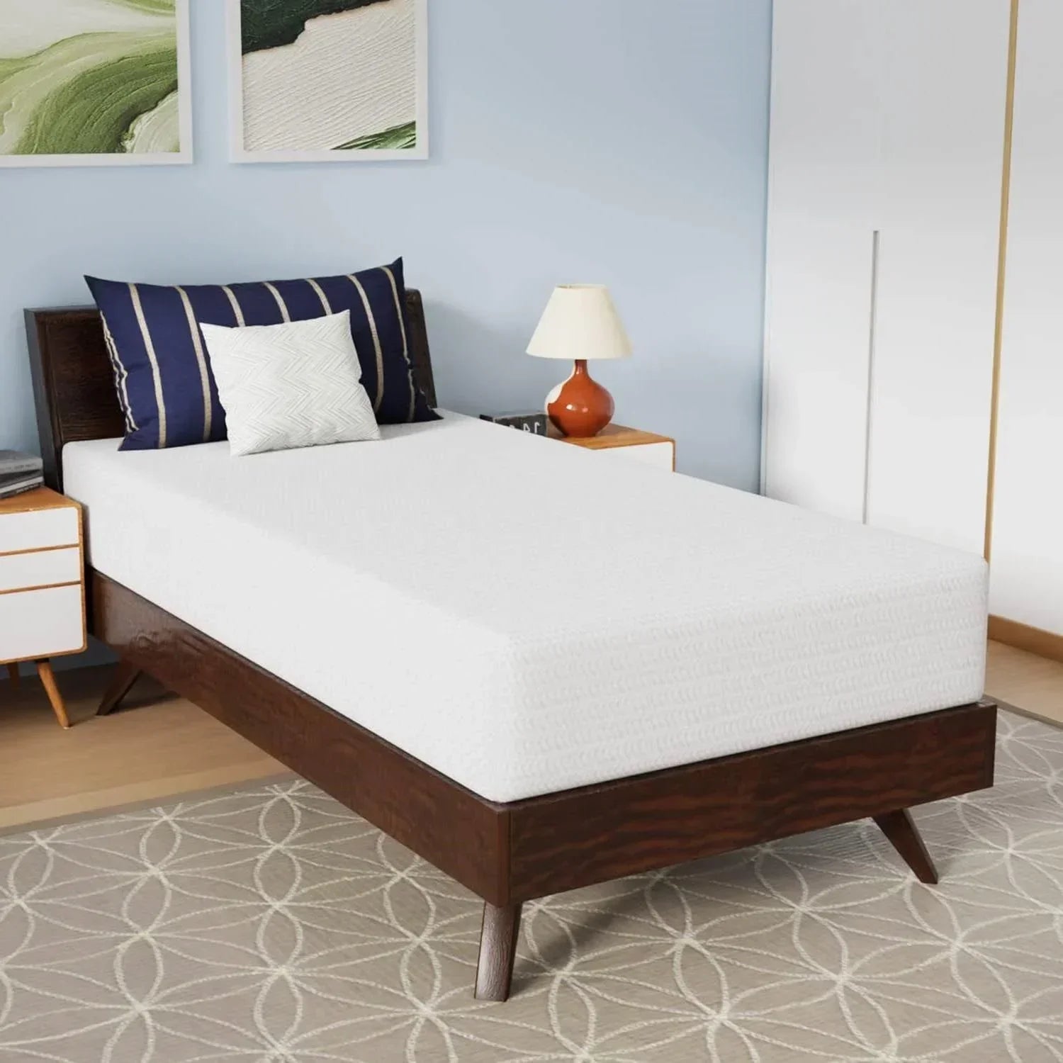 Twin size 10-inch Charcoal Infused Memory Foam Mattress with Removable Cover