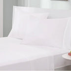 Twin Size 4-Piece Cotton Blend Jersey Sheet Set in White