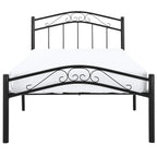Twin size Black Metal Platform Bed with Headboard and Footboard