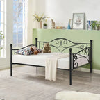 Twin size Classic Heavy Duty Steel Daybed Frame in Black Metal Finish