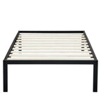 Twin Size Heavy Duty Metal Platform Bed Frame with Wooden Slats