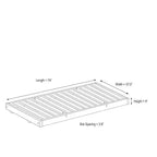 Twin size Solid Wood Roll-Out Trundle Bed Frame - Made in USA