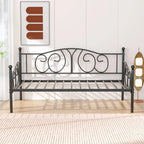 Twin size Victorian Black Metal Daybed Frame - 350 lbs. Weight Capacity