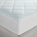 Twin size Washable Quilted Mattress Pad with Elastic Fitted Skirt