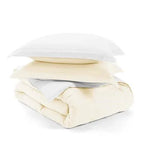 Twin/Twin XL 2-Piece Microfiber Reversible Comforter Set in White and Cream