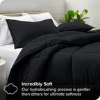 Twin/Twin XL Super Soft Lightweight Down Alternative Comforter Set in Black
